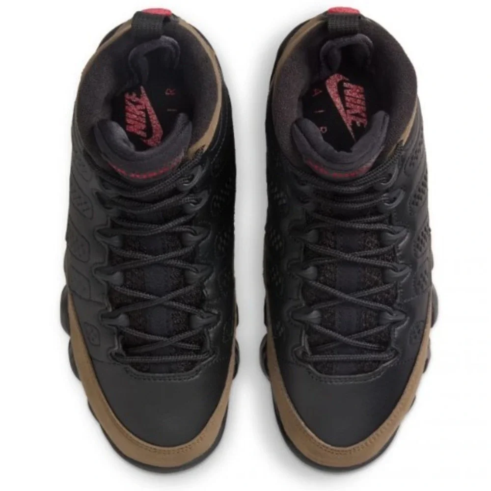 Nike Air Jordan 9 Retro GS Black/Olive Kids HV4574 030 - Size 7Y